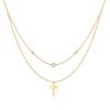 Delicate Plum Blossom Glossy Cross With Aura, High-End Design Sense, Double-Layer Women'S Collarbone Necklace, Women'S
