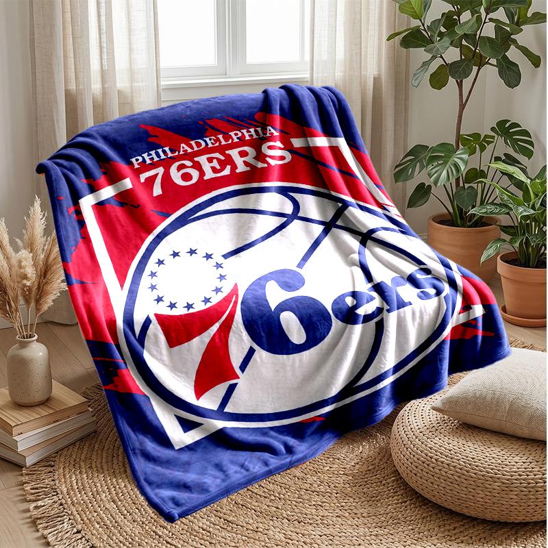 Basketball Team Logo Sports Style Flannel Fleece Blanket Cozy Warm Throw Blanket For Couch Bed Travel All Season Use