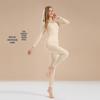 Ensemble d'automne pour femmes en pur coton uni: Couche de base, Pull, Pantalon, Sous-vêtements chauds fins pour filles