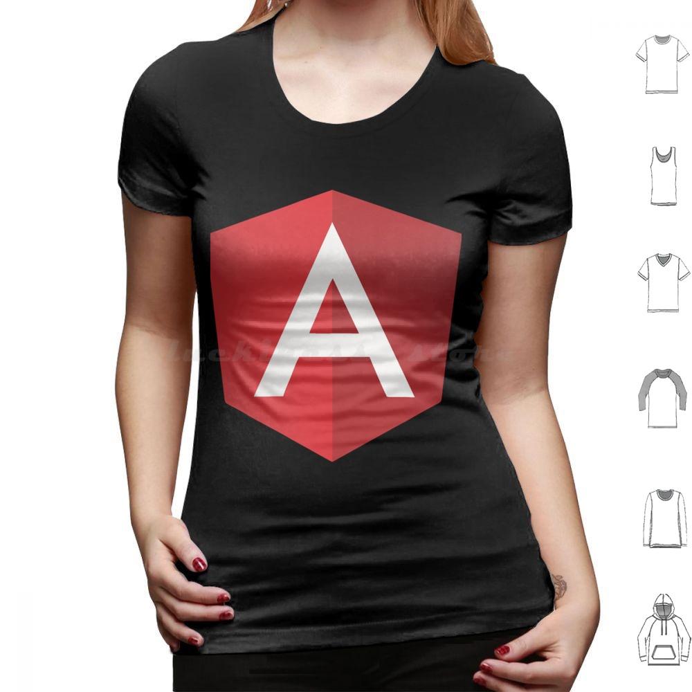 Angular Logo T Shirt Cotton Men Women DIY Print Angular Javascript Angularjs Js Programming Logo Angular Js Development Web