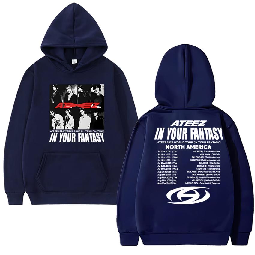 

Kpop Ateez 2025 World Tour in Fantasy Sweatshirt pullovers New in Unisex Trend Y2k Hoodies Men women Fleece Long sleeve Jacket 3XL
