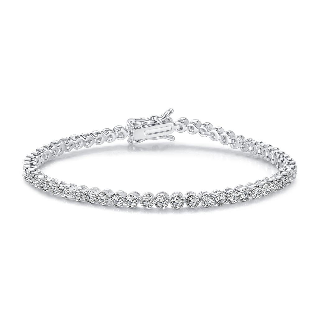 A Copper inlaid zircon bracelet Tennis bracelet Fashion trend, popular fashion design, tide