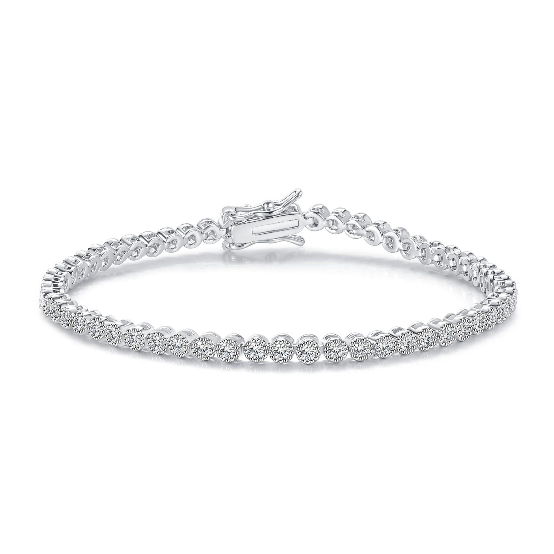 Браслет с цирконами, инкрустированный медью Браслет-цепочка Модный тренд, популярный модный дизайн, тренд 17cm