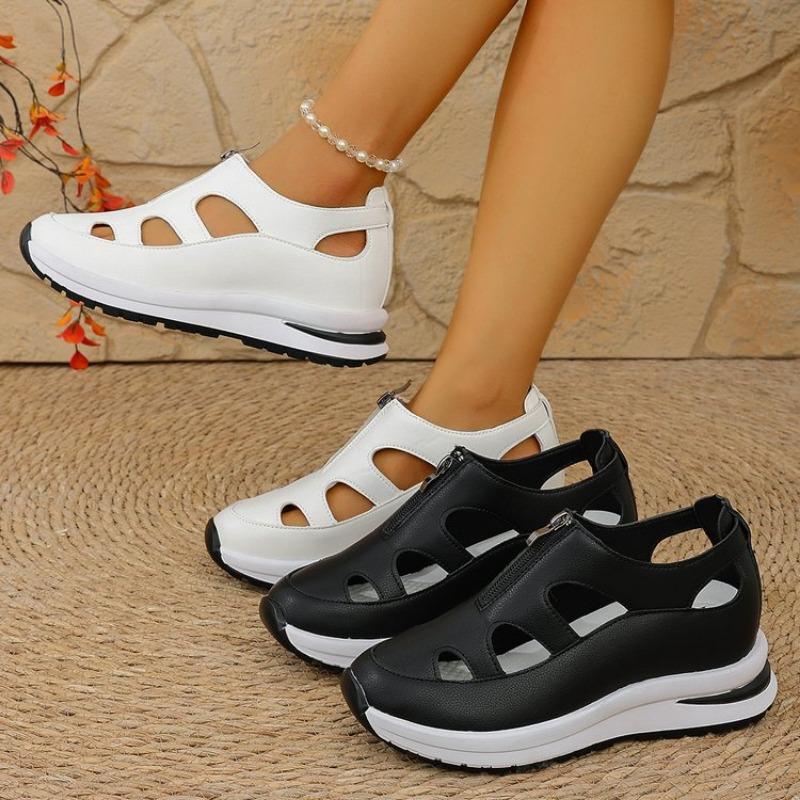 

Новая повседневная обувь большого размера с вырезанными носками и сандалии на толстой подошве для женщин 43 белый