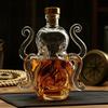 Oktopus Whiskey Flasche, Lustiger 3D Glas Tier Karaffe, 320ml Einzigartiger Alkohol Spender für Hausbar Dekoration, Neuheits Geschenk für Männer Papa Ehemann
