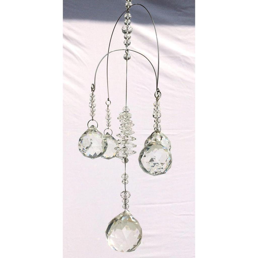 Funkelndes K9 Kristallglas Kristall Auto Hänger Regenbogen Suncatcher Schönes Balkon Garten Hängeornament A5