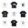 [2] American trendy brand short-sleeved t-shirt black and white collection printed short-sleeved t-shirt casual couple men and women of the same style