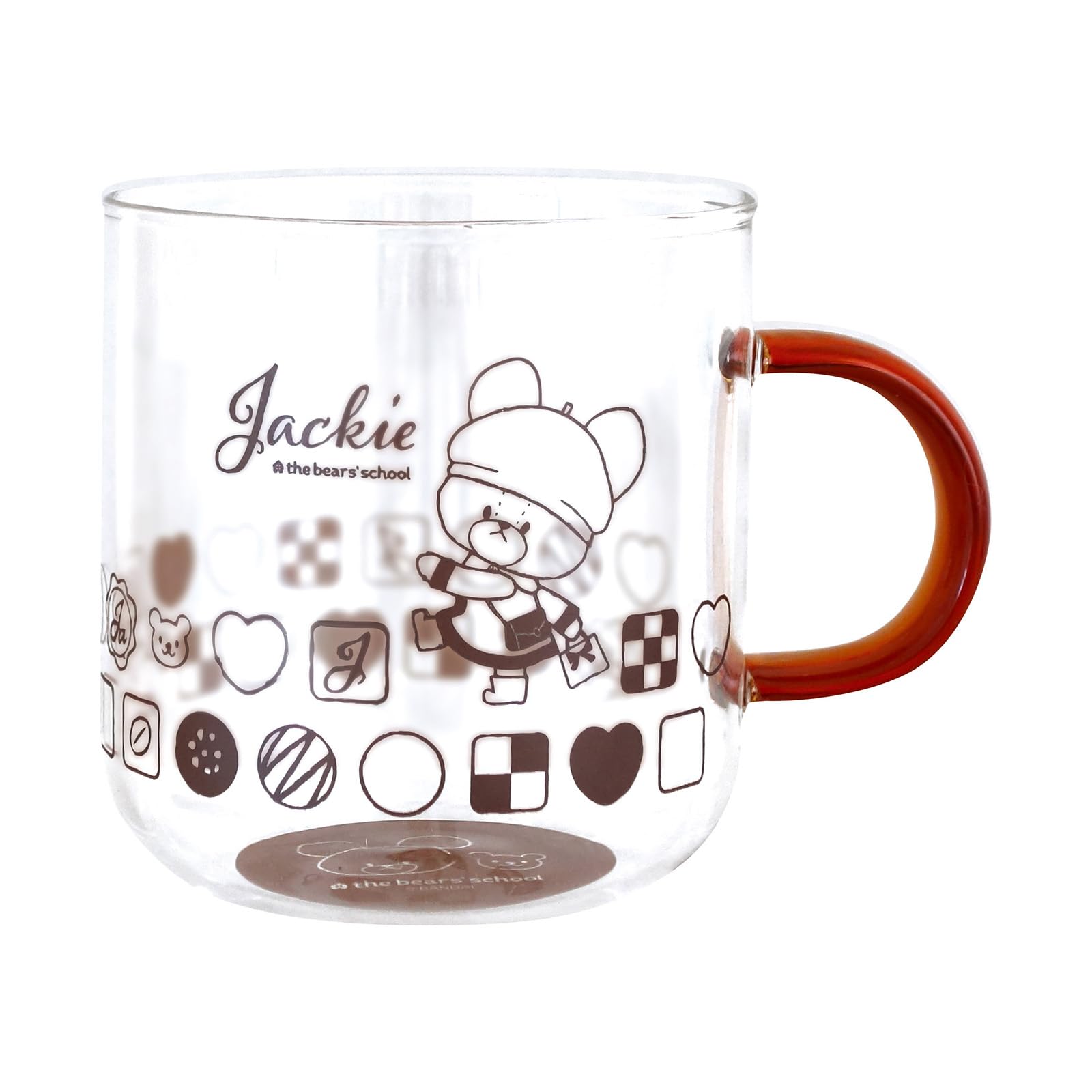 

Jackie Glass Made in 789147 The Bears School Heat-Resistant Mug, Approx. 400ml, Microwave-Safe, Jackie s Chocolate, Japan,