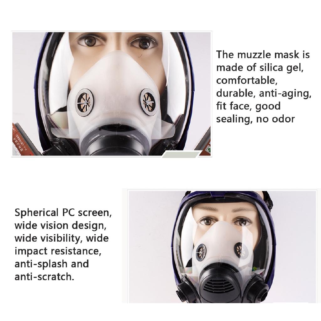 21 in 1 Chemische Gasmaske Chemische biologische radioaktive Kontamination Selbstansaugende Vollgesichtsmaske Gasmaske