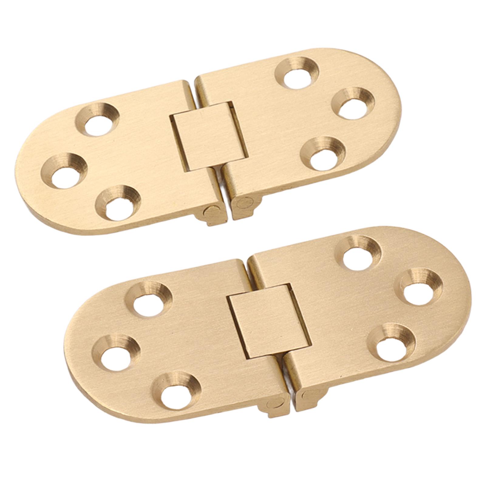 

2 Sets Folding Flip Top Hinge Rustproof Round Edge 180 Degree Brass Flap Hinge with Screws for Folding Table Sewing 2.5mm/0.10in
