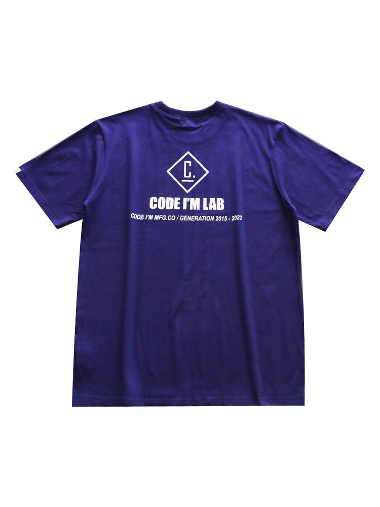 CODE I'M Lab Logo Print Oversized Short Sleeve T-Shirt Purple