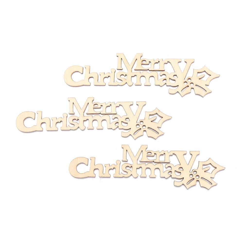 DIY Crafts Laser Cut Hanging Ornaments Wooden Slice Wood Pieces Xmas Decoration Merry Christmas