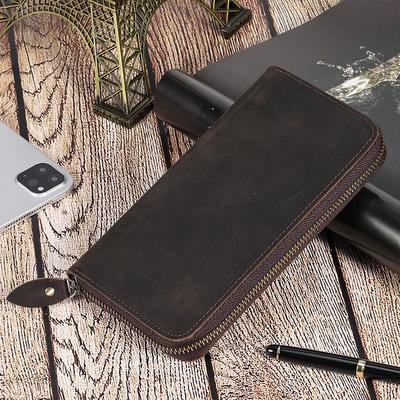 Men's RFID Genuine Leather Long Wallet & Unisex Coin Purse