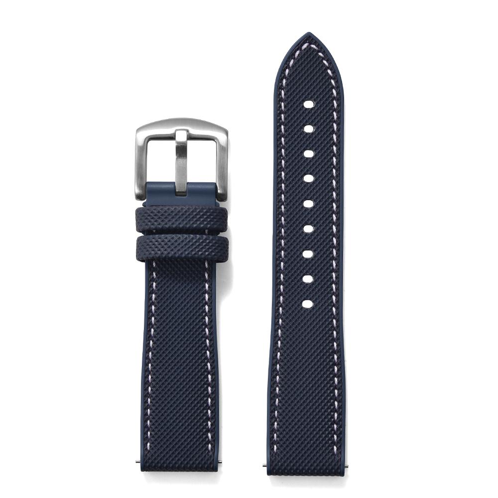 STAPELP Hybrid FKM Sailcloth Nylon Watch Strap 18mm 20mm 22mm 24mm Fluoro Rubber Leather Watchband For Each Brand Diving Watches