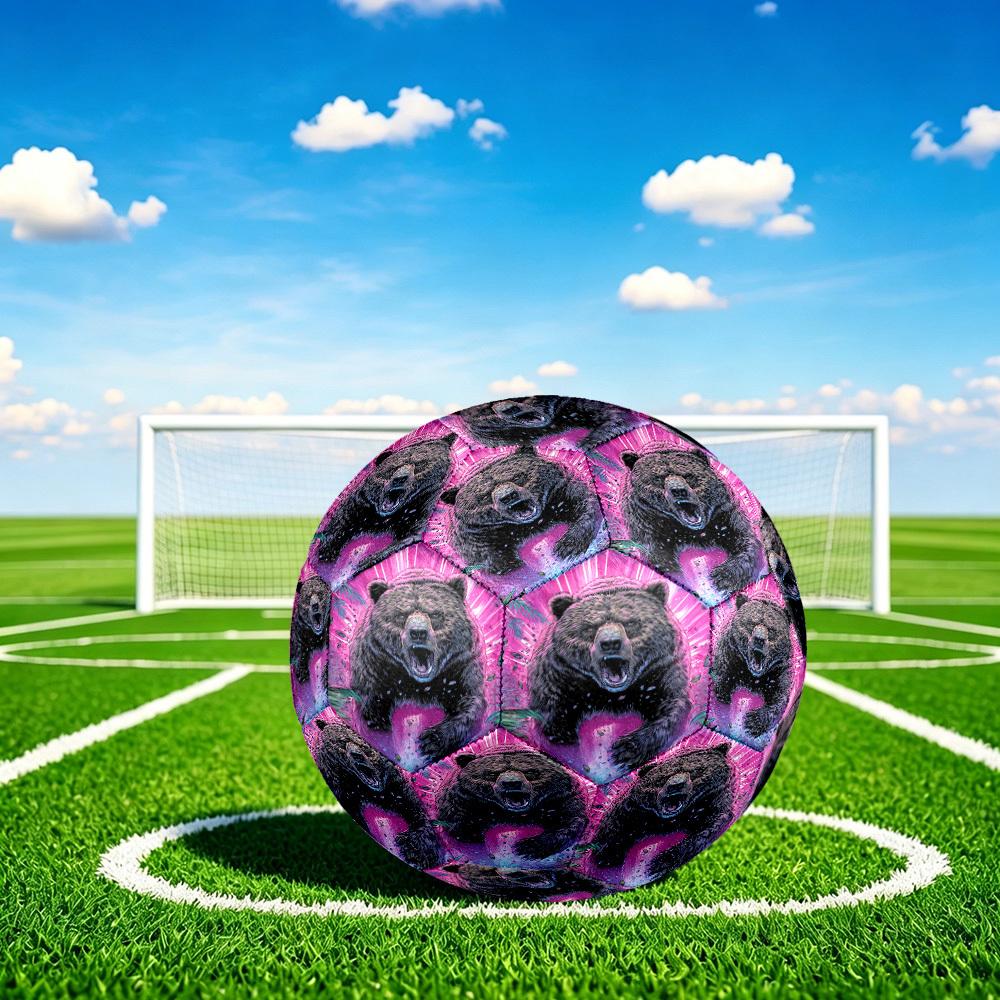1pc Bear Wild Size 5 Soccer Ball Professional Match Training Football Indoor &Outdoor Sports Ball Lightweight Durable c65144