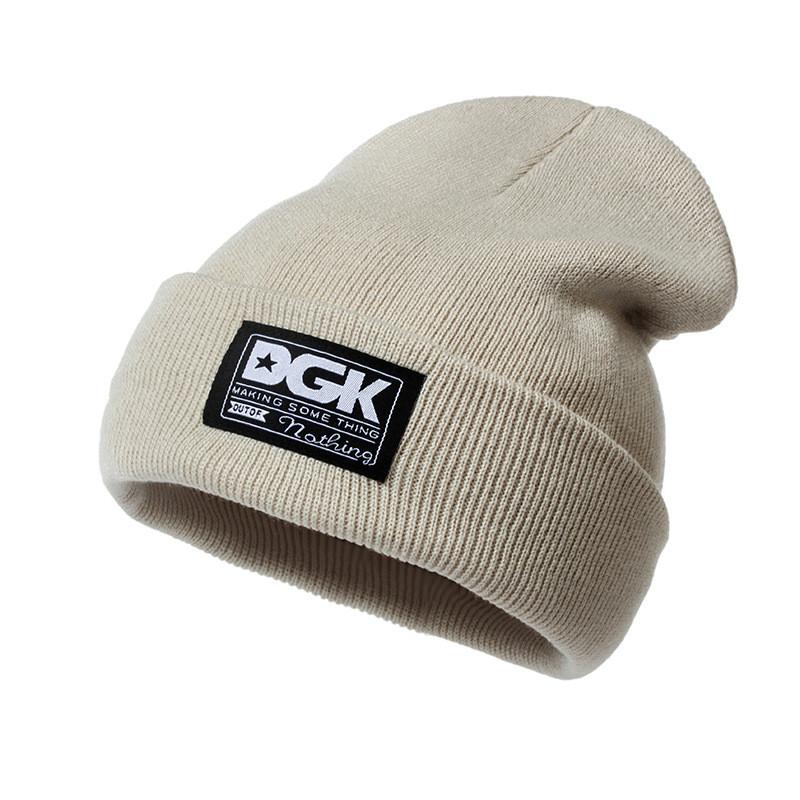 

Knitted Hat For Men Women Winter Warm Breathable Fleecefree Beanie With Letter Embroidery Beige2
