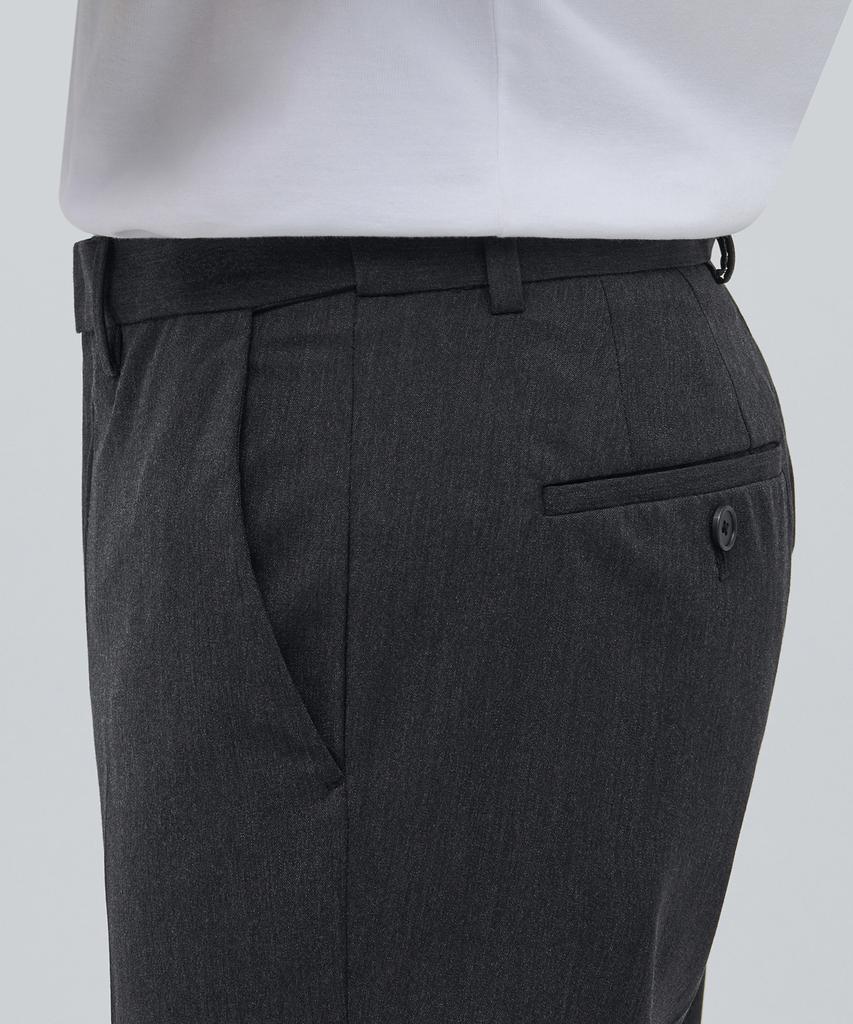 MUSINSA STANDARD Lightweight Tapered Turn-Up Hidden Banding Crop Slacks [Charcoal Gray]