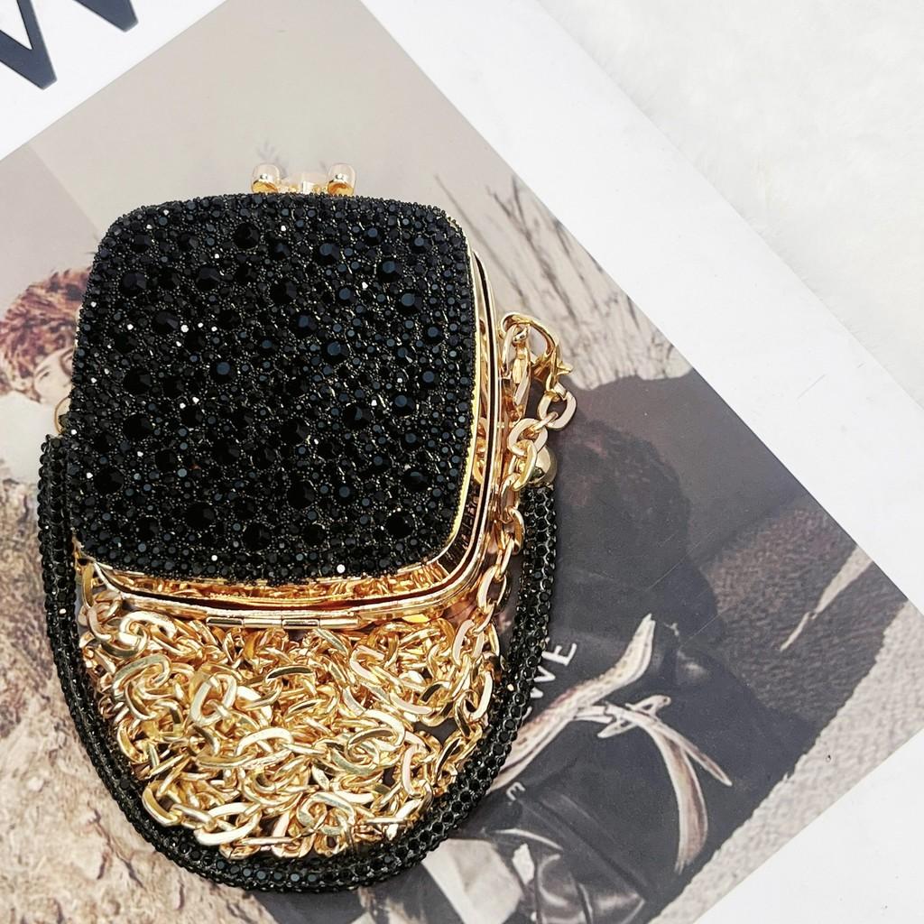 Acrylic Mini Square Bag With Glitter Sequins And Shoulder Strap For Daily Use