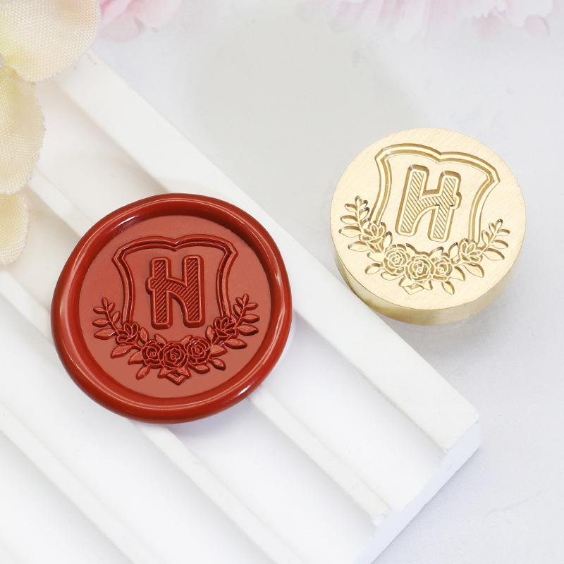 26 English Letters Datura Flower Pattern Wax Stamp Seal Envelope Sealin Greeting Card Gifts Wedding Invitation Decoration 20mm
