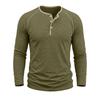 Spring Autumn Men's Cotton Henry Collar T-Shirts American Style Fashion Smart Casual Tees Tops Men Patchwork Breathable Tshirt