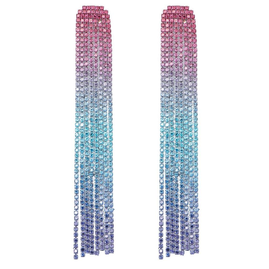Premium Full Diamond Long Fringed Earrings