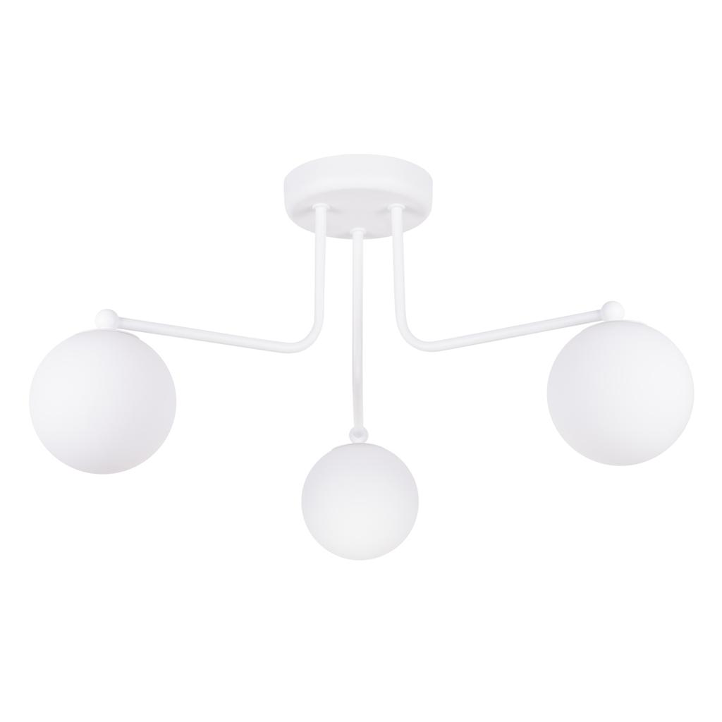 Lampa Sufitowa Nowoczesna Biała Szklane Białe Kule Do Salonu Przedpokoju 3Xg9 8W Astral Sollux Lighting