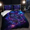 3 Stück Für Galaxy Neon Jaguar Bettwäsche Bettbezug Set Böhmisches Jaguar Bettwäsche Tagesdecke Set Tier-Thema Bett Tagesdecke Set Mystisch