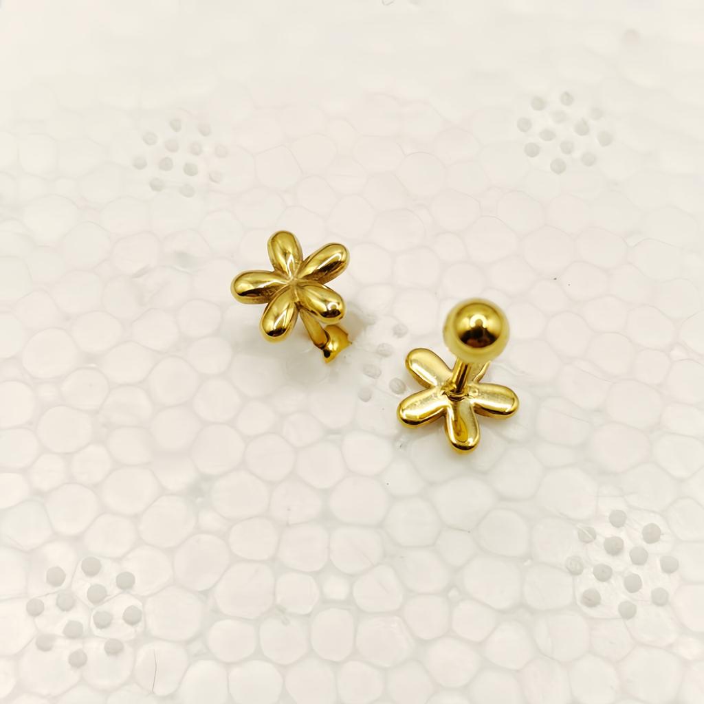 Simple commuter fashion niche design mini stud earrings women's titanium steel ear plug versatile temperament ear jewelry