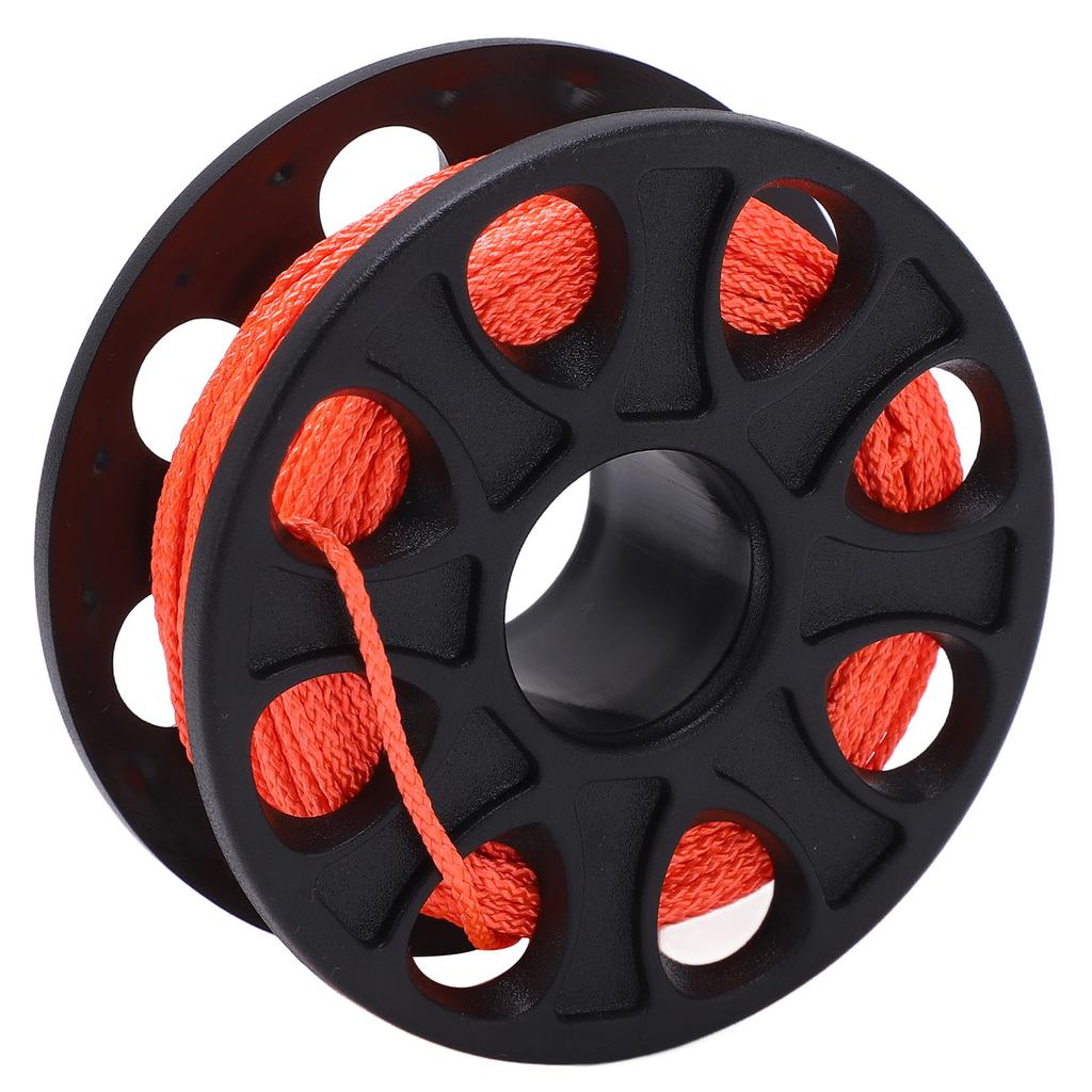 30M Tauchrolle Tauchen Fingerspule mit doppelseitigem Karabinerhaken Fluoreszierend orange SchnurSchwarz