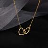 Minimalist Temperament Heart-Shaped Necklace Double Heart Pendant Necklace For Women Wedding Parties Friends Jewelry Gifts