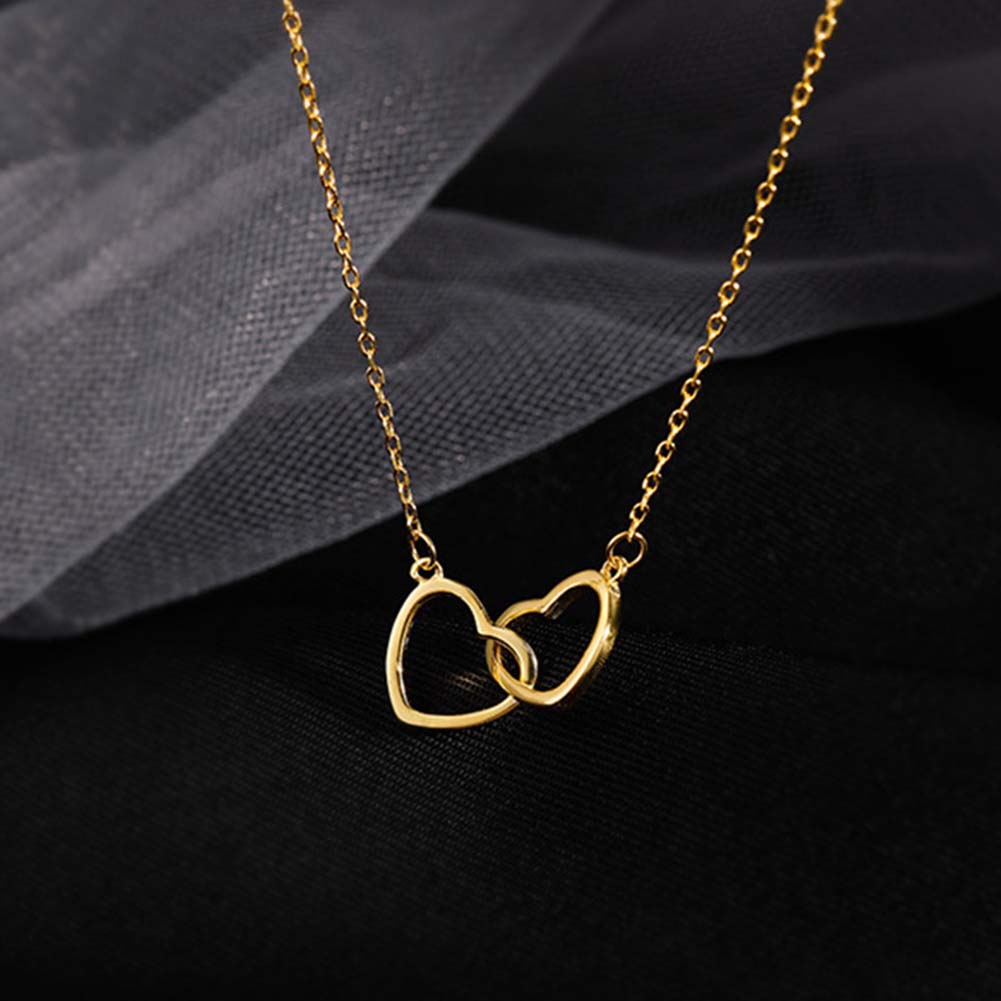 Minimalist Temperament Heart-Shaped Necklace Double Heart Pendant Necklace For Women Wedding Parties Friends Jewelry Gifts