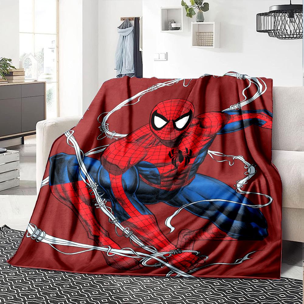 Spiderman Wonder Flannel Blanket Super Soft Warm Cozy Blanket For Sofa Bed Office Travel Allseason Home Decor Gift