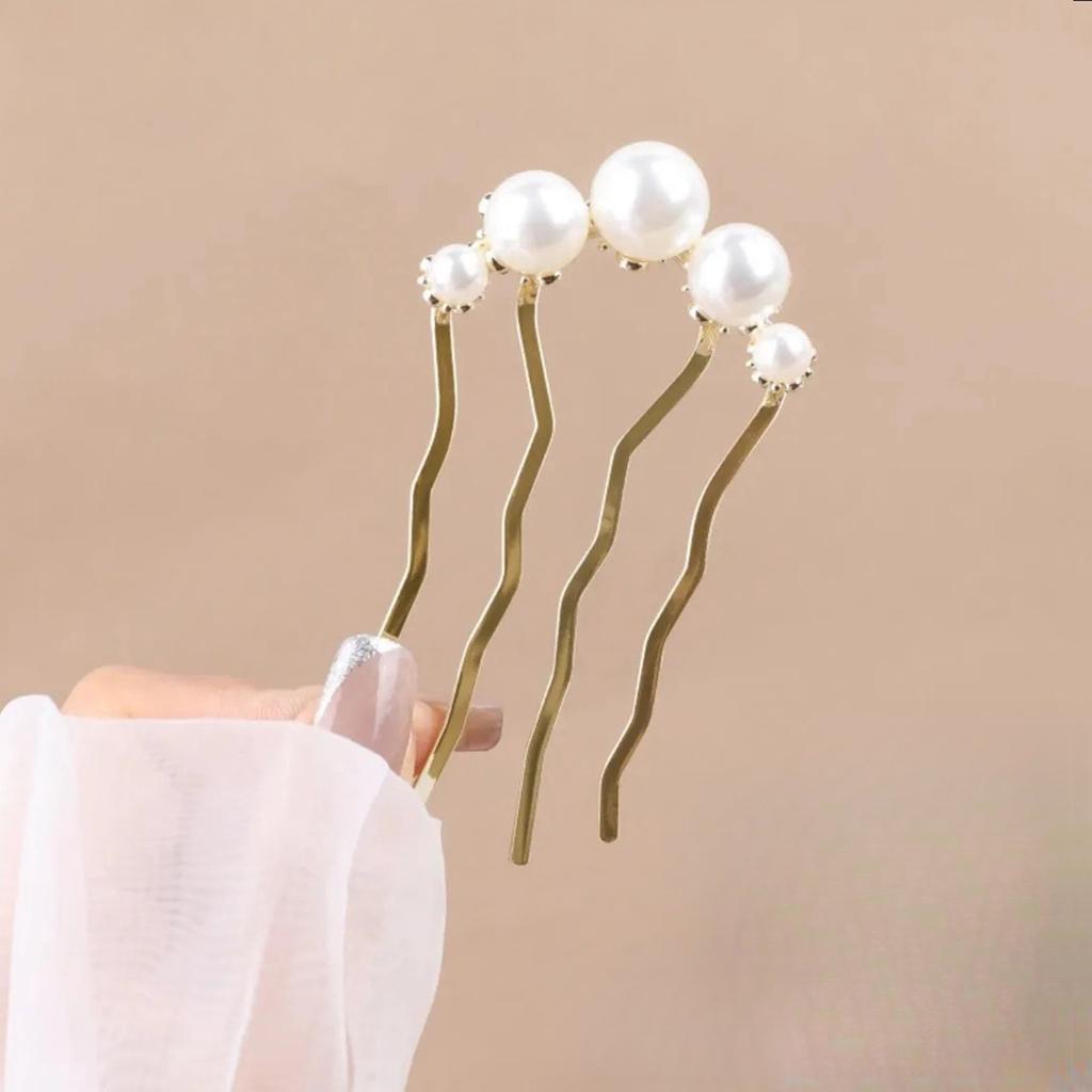 U Shaped Hairpin For Women Trendy Exquisite Pearl Hair Stick Elegant Jewelry Hair Pin Girls Trendy Daily Life Hair Accessories