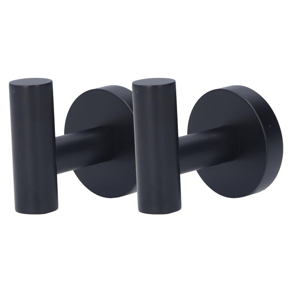 2 Stück Handtuchhaken, schwarz, Wandmontage, langlebig, robust, kompakt, stabil, Aufhängevorrichtung für Badezimmer