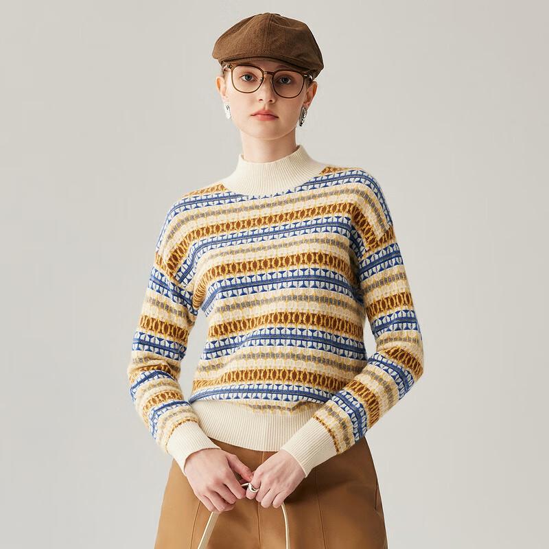 Women's Loose Fit Fair Isle Cashmere Sweater