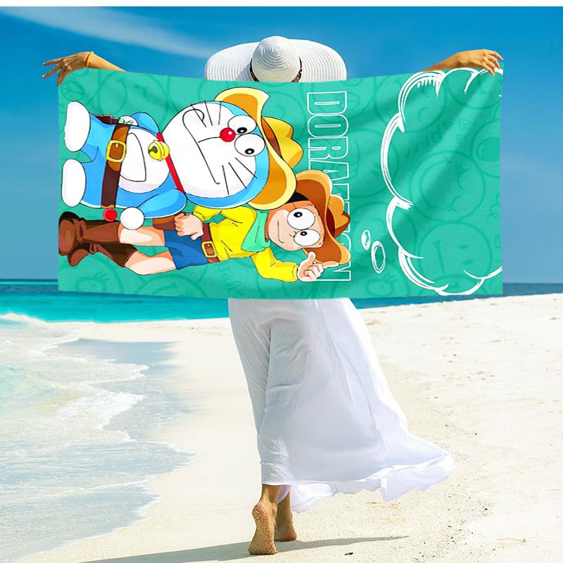 1pc Doraemon Adventure Begins beach towel,quick drying absorbent beach towel,outdoor sports swimming beach towel,Soft and comfortable Y7283