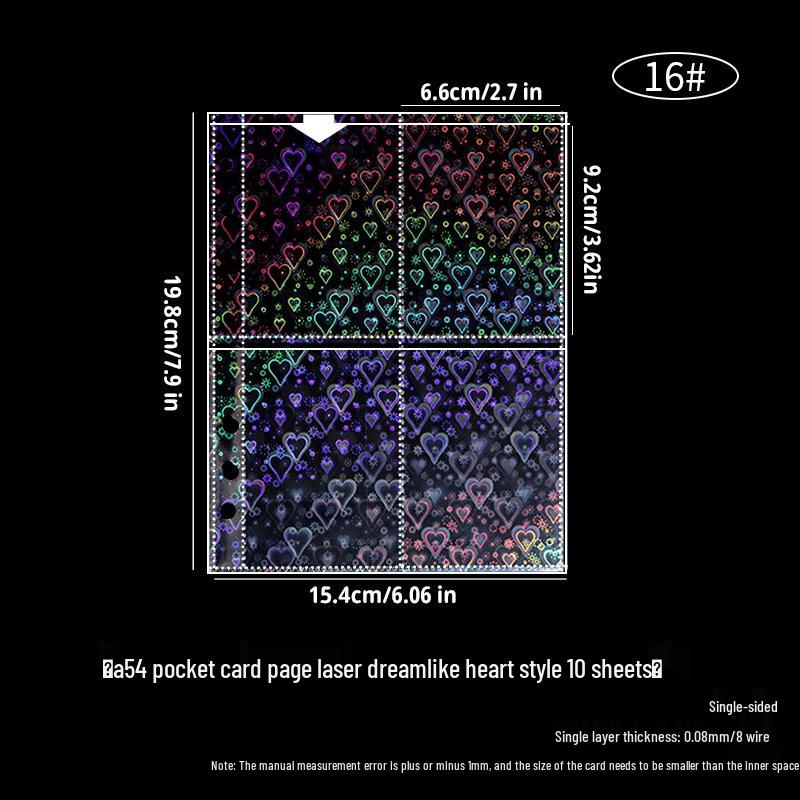 Album compact A5, transparent, antiderapant, cu pagini detașabile de 3 inci, patru pătrate, pentru depozitarea cardurilor mici