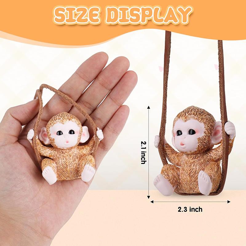 Cute Resin Monkey Car Hanging Ornament Hand-painted Rearview Mirror Pendant for Car Interior New Automotive Decoration