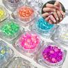 Mermaid Iridescent Nail Art Beads - Glass Rhinestone Half-Rounds for DIY Nail Decoration