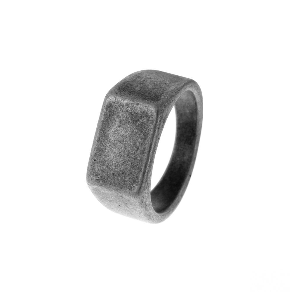 New Unisex Titanium Steel Ring Simple Rectangular Pattern Able Jewelry for Men & Women Valentine's Day Gift Size 7-13