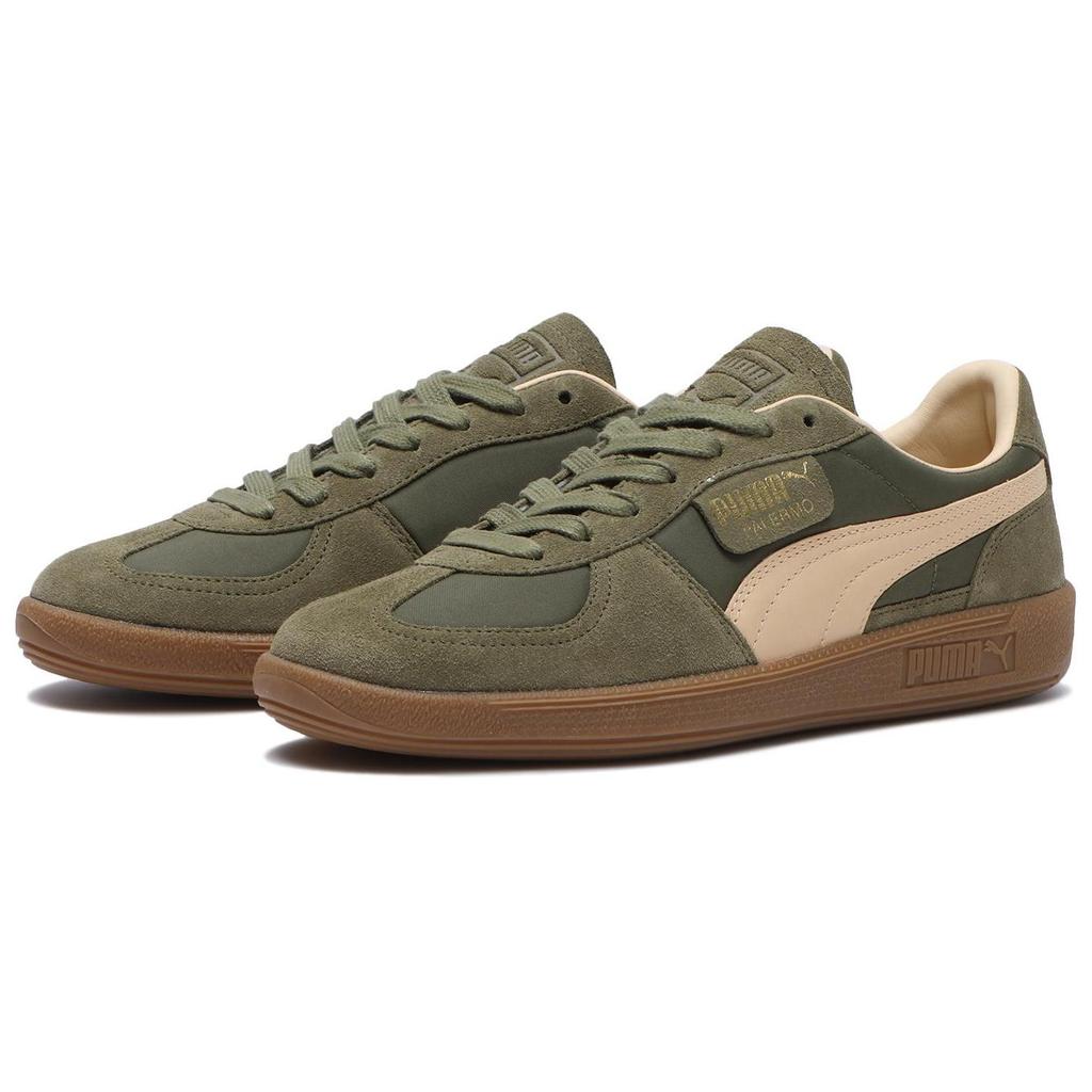 Puma Palermo Series Billys Comfortable Versatile Durable Low-Top Sneakers Unisex Sneakers Brown Green 399993-01