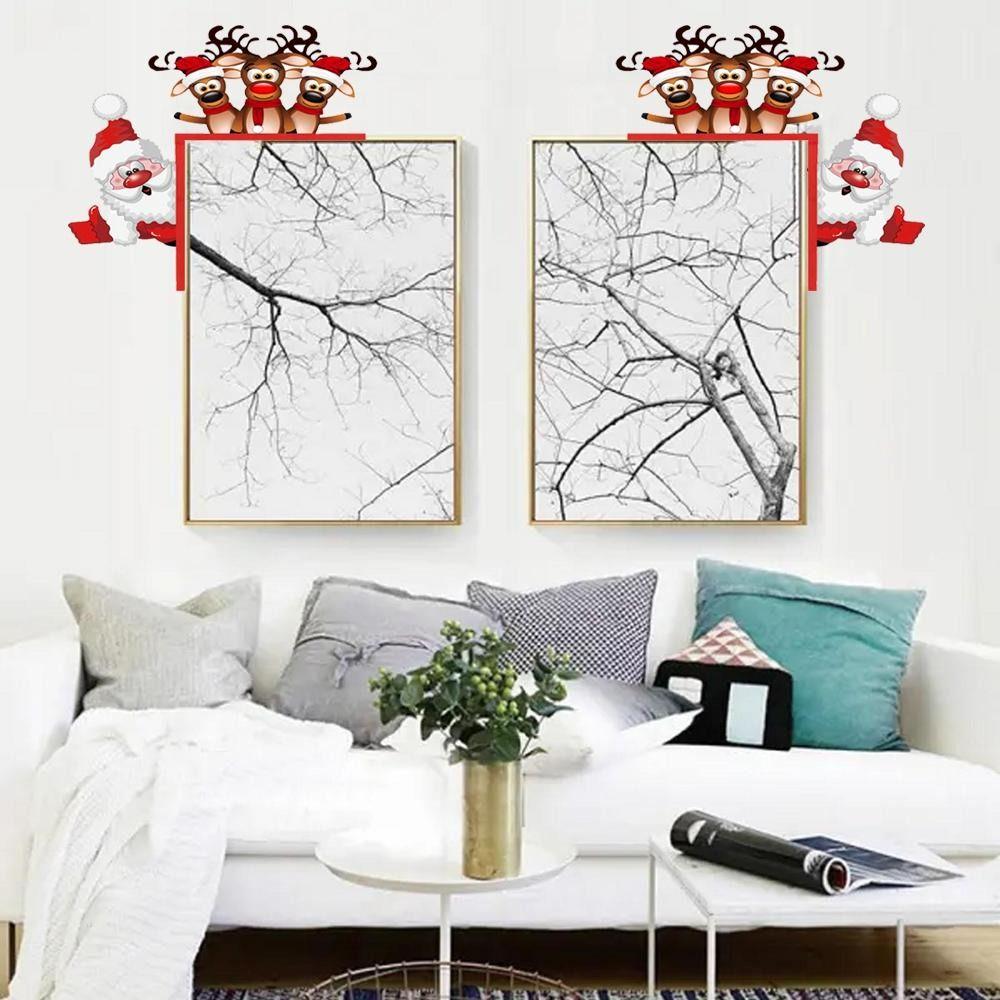 Santa Door Corner Santa Claus Elk Sign Reindeer Santa Claus Door Frame  Indoor