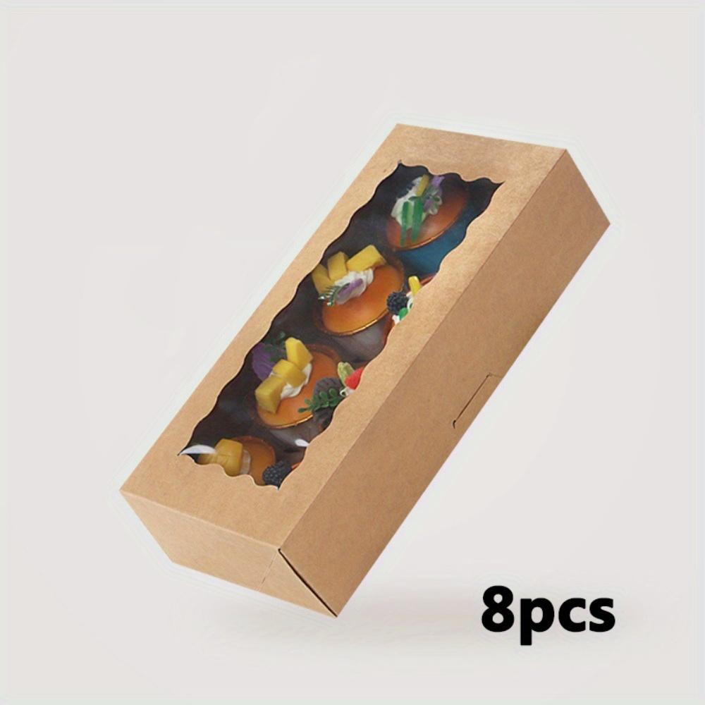 

8 шт. Коричневые коробки для печенья с окошком, подарочная упаковка, коробки для выпечки, автоматически выдвигающиеся коробки для сладостей, десертов, кондитерских изделий, конфет, упаковки для свадеб, вечеринок, дней рождения 8pcs хаки