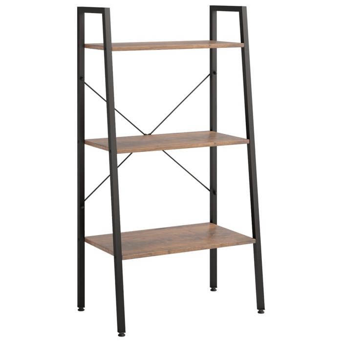 VidaXL Étagère sur pied 3 niveaux Marron foncé et noir 56x35x108 cm 336362