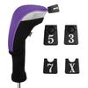 Andux Golf Club Head Cover Golf Wood Driver Head Cover Set of 4 Compatible with 460cc MTMG30 (Purple)