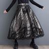 Mesh Waist Plus Size High Vintage Spring Summer Autumn Casual Loose Long For Woman Skirts Womens Skirt