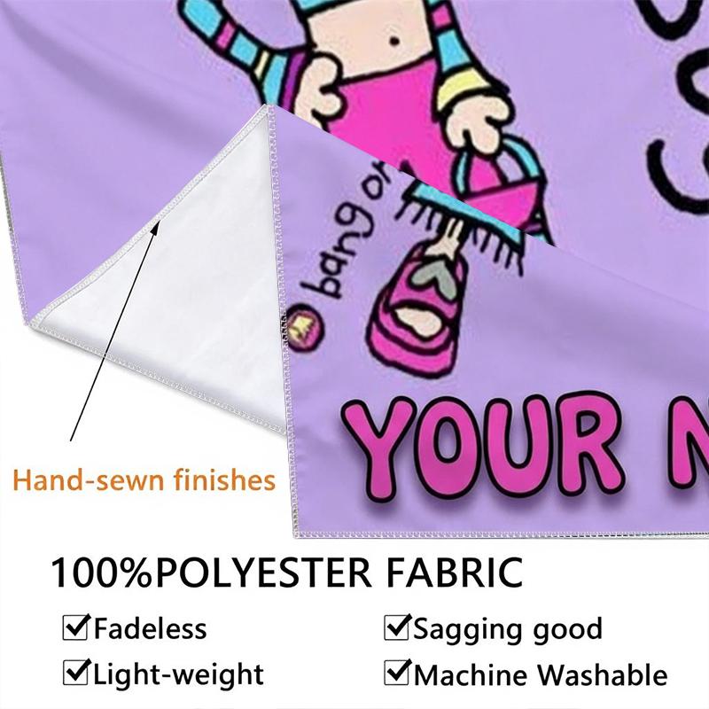 Custom Name Groovy Chick Pattern Wall Tapestry Aesthetic Wall Hanging Printed Fabric Blanket Decorative Tapestries for Bedroom Living Room Home Decor