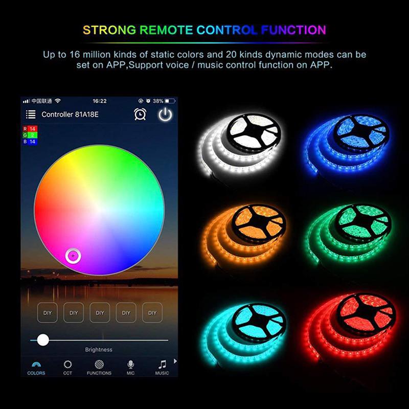 Wifi Rgb Lighting Controller 12V 4 Pin Bluetooth RGB Led Controller Smart 24Key Remote RGB Led Lights Controller Programmable