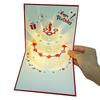 3D Birthday Cake Pop-up Greeting Card with Blessings for Company Employees
