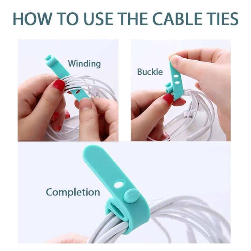Anti-Lost Headphone Storage Strap, Soft Silicone Cable Organizer with Protective Cover, Creative  Wire  Management Tie